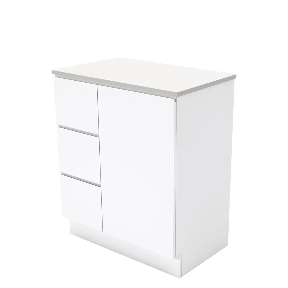 Fienza Fingerpull Gloss White 750 Cabinet On Kickboard
