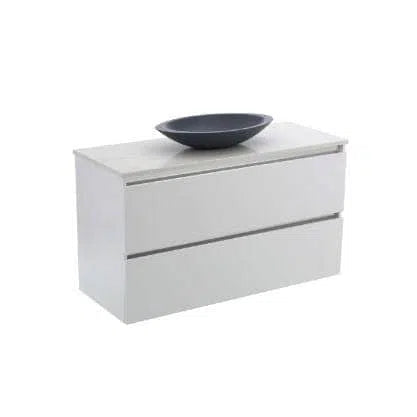 Fienza Quest Wall Hung All Drawer Vanity - White - Hardwood Or Stone Top