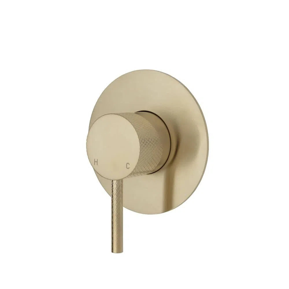 Fienza Axle Wall Mixer, Urban Brass, Large Round Plate