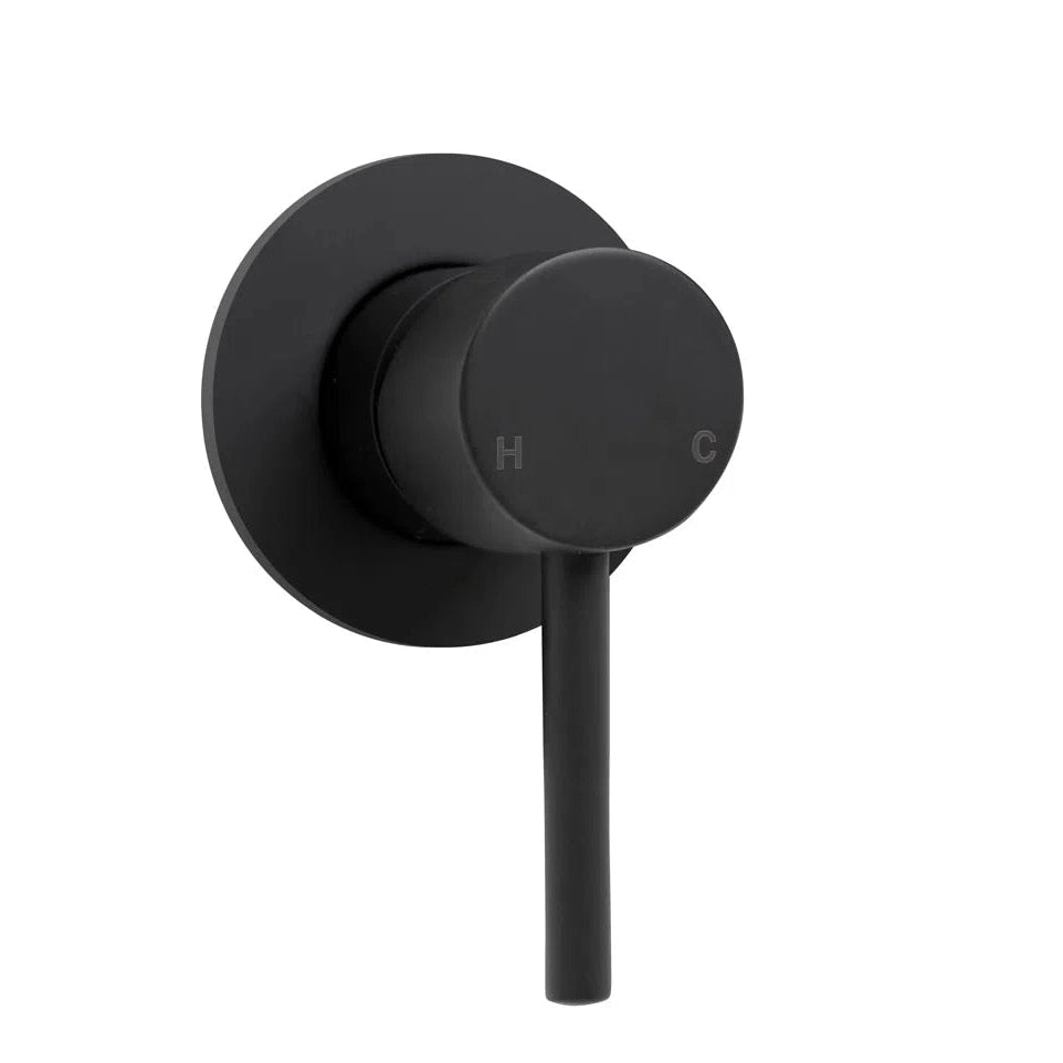 Fienza Hustle Wall Mixer, Round Plate Matte Black