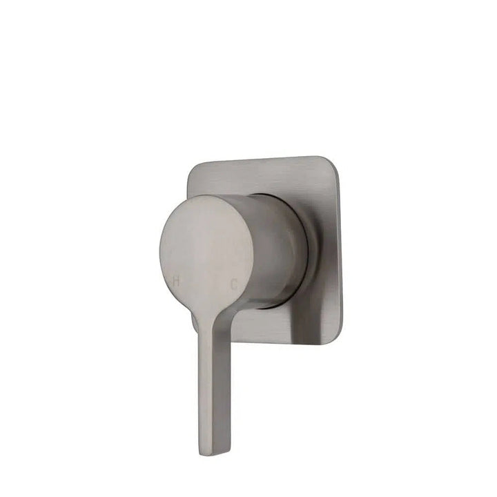 Fienza Sansa Wall Mixer, Brushed Nickel, Soft Square Plate