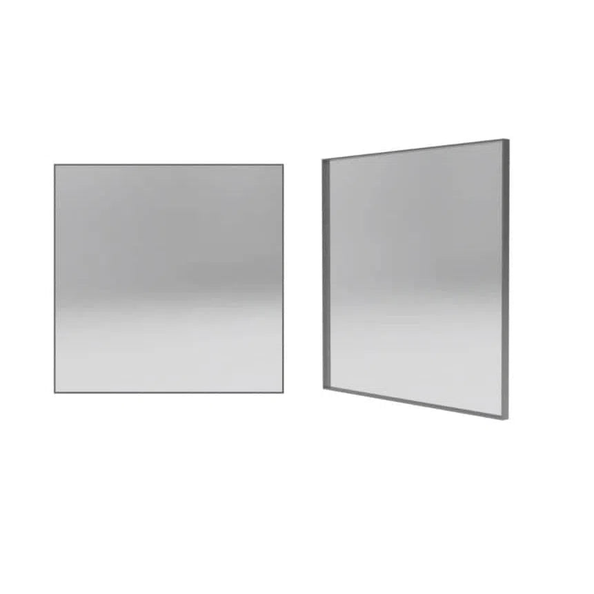 Forme 750 Square Framed Mirror - Brushed Stainless Steel