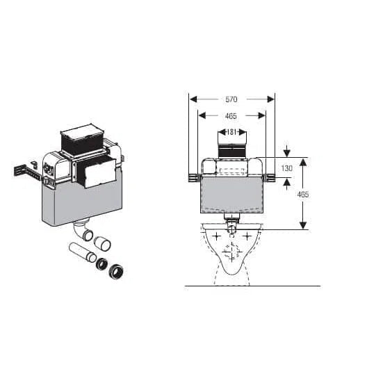 Geberit Kappa Under Counter Concealed Cistern