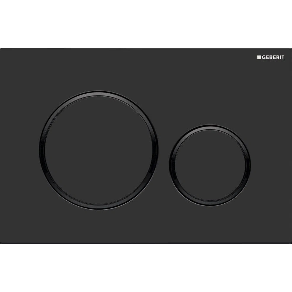 Geberit Sigma 20 Buttons To Suit In Wall Cisterns- Matte Black / Gloss Black Trim