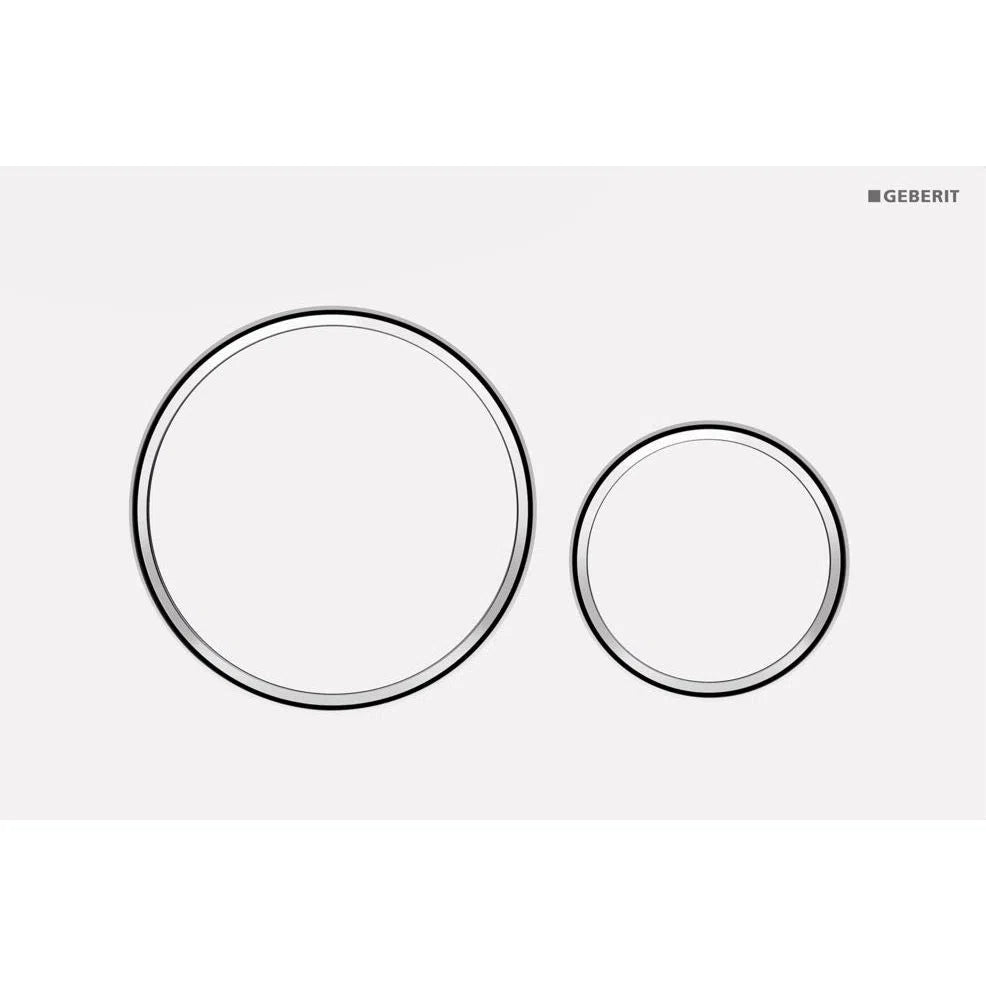 Geberit Sigma 20 Buttons To Suit In Wall Cisterns - Matte White/ Gloss White Trim
