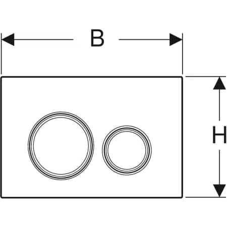 Spare Parts Geberit Geberit Sigma21 Dual Flush Button & Access Plate - Black/Chrome Trim