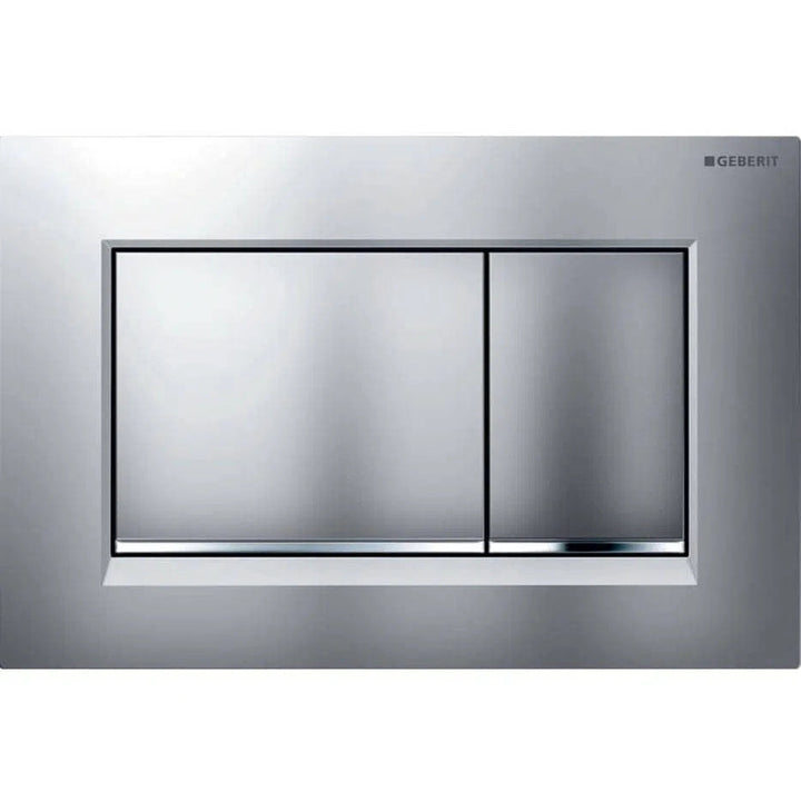 Geberit Sigma30 Dual Flush Button & Access Plate - Matte Chrome/Chrome Trim