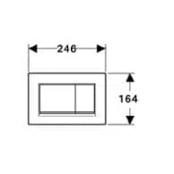 Geberit Sigma30 Dual Flush Button & Access Plate - Matte Chrome/Chrome Trim