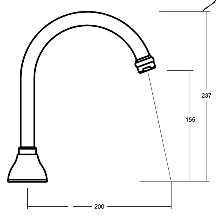 Alder VERDE Hob Bath Spout