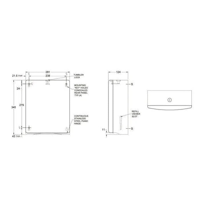 Commercial JD Macdonald JD Macdonald Stainless Steel Paper Towel Dispenser