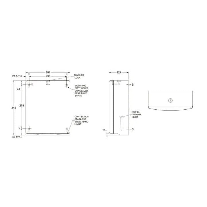 JD Macdonald Stainless Steel Paper Towel Dispenser