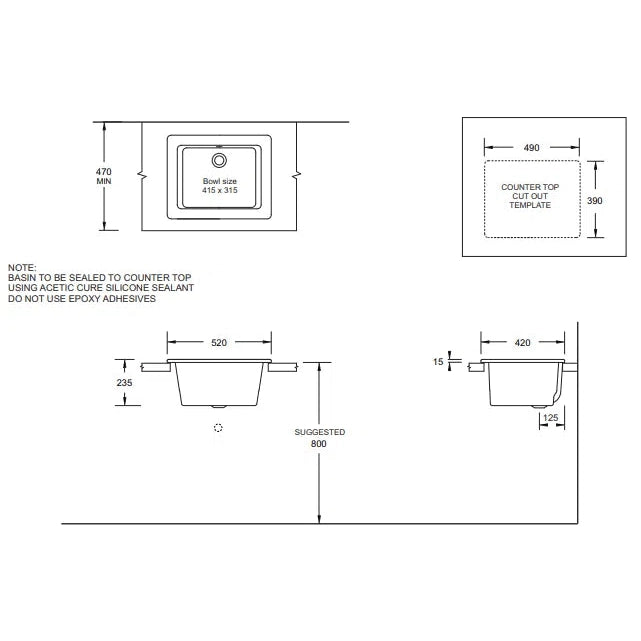 Johnson Suisse Utility Sink Small | Design 10