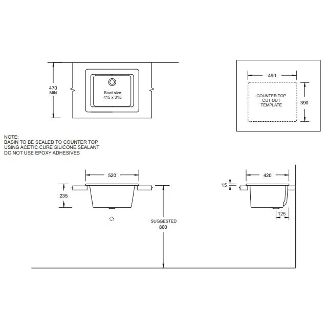 Johnson Suisse Utility Sink Small