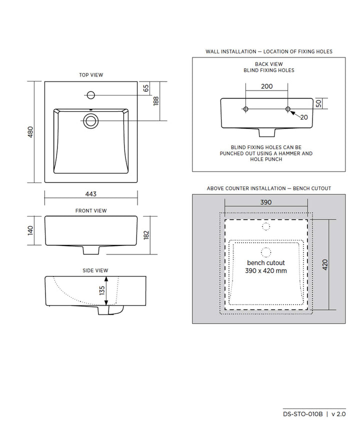 Seima Kyra 010 Wall Hung / Above Counter Basin - Design 10