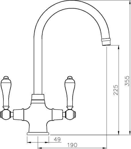 Turner Hastings Ludlow Double Sink Mixer - Design 10