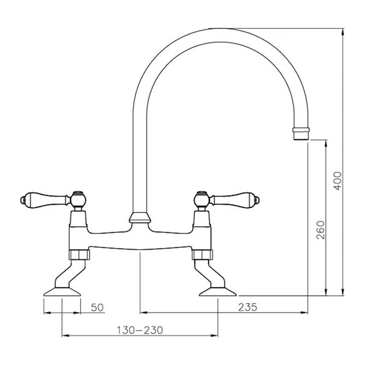 Turner Hastings Ludlow Bridge Sink Mixer - Design 10