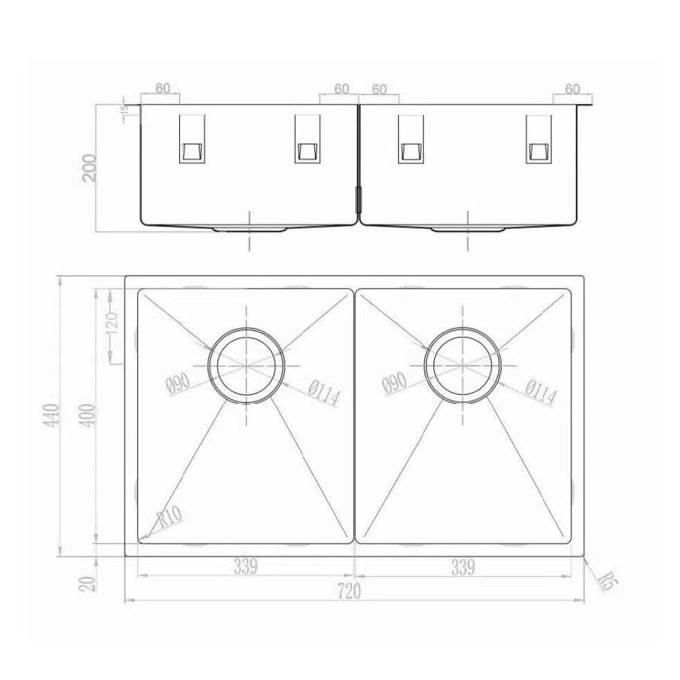 MAS Whitsunday Series Double Bowl Kitchen Sink