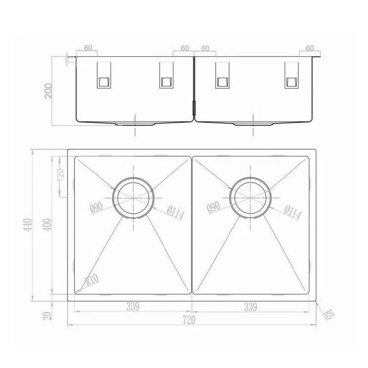 MAS Whitsunday Series Double Bowl Kitchen Sink