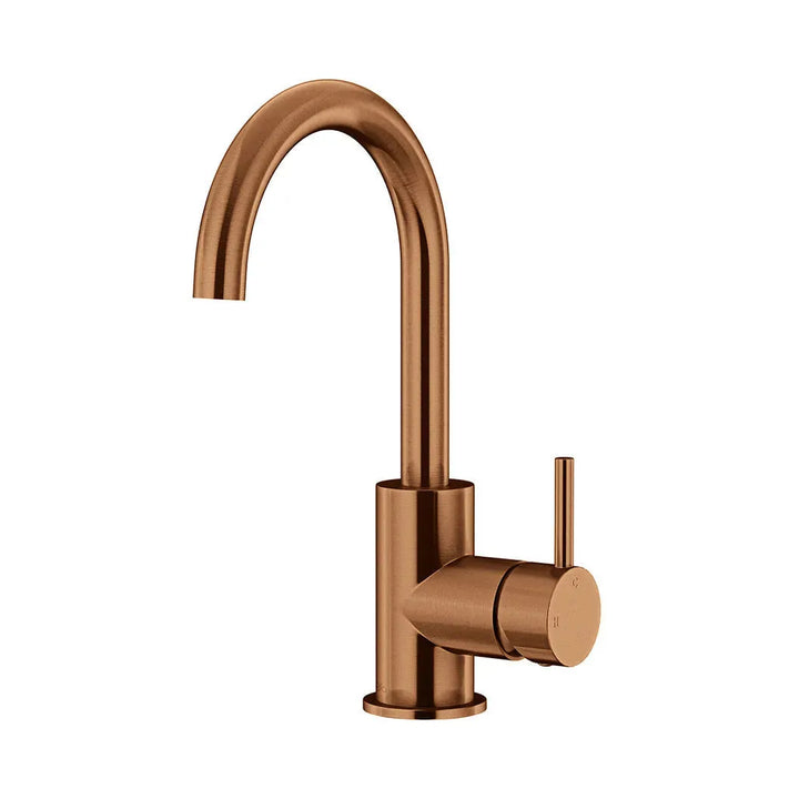 Meir Round Gooseneck Basin Mixer + Cold Start