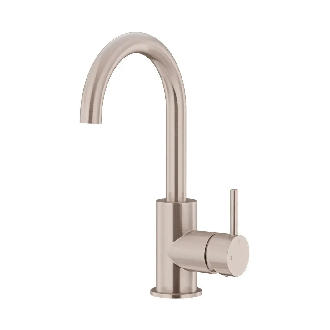 Meir Round Gooseneck Basin Mixer + Cold Start