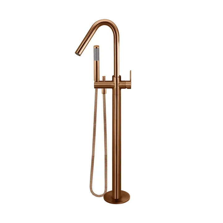 Meir Round Paddle Freestanding Bath Spout + Hand Shower