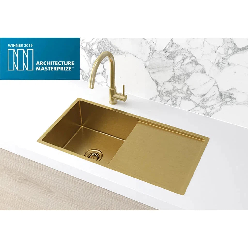 Meir Drainboard Single Bowl Kitchen Sink (840mm x 440mm x 200mm)