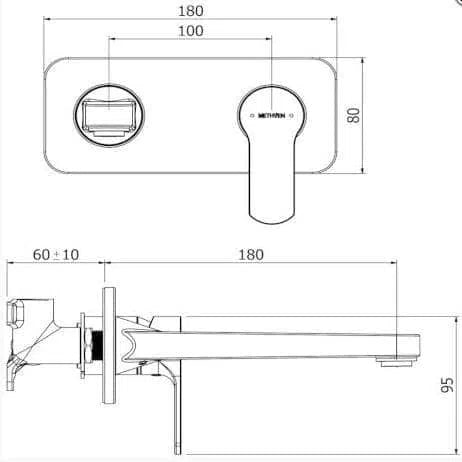 Methven Spirit Plate Mount Basin Mixer With 200mm Spout