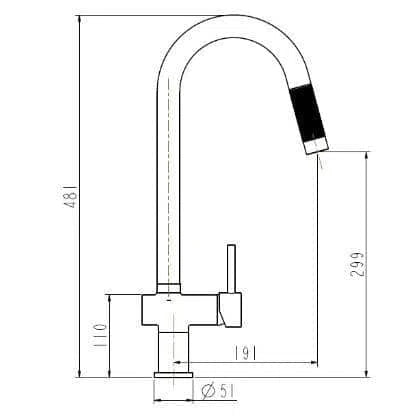 Millennium PWE Cioso Pull Out Spray Sink Mixer