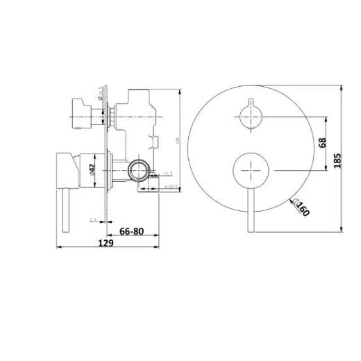 Millennium Cioso Wall Diverter Mixer