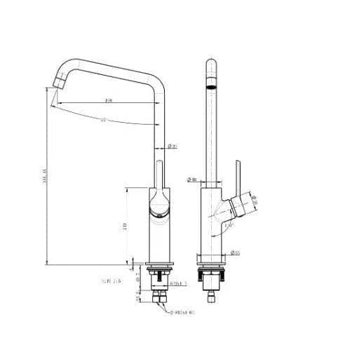 Sink Mixers Millennium Millennium Jeni Sink Mixer / Matte Black