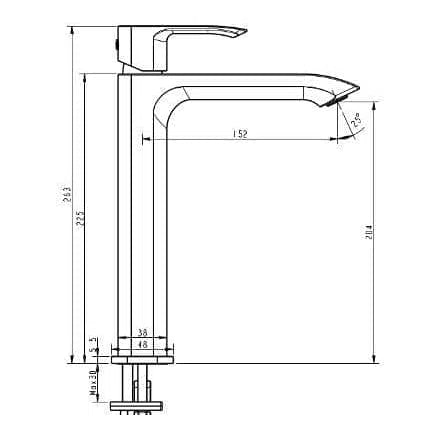 Millennium Zoya Vessel Mixer Tall Basin Brushed Nickel