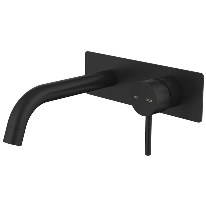 Millennium Wall Basin Mixer Pin Down With Plate - Black