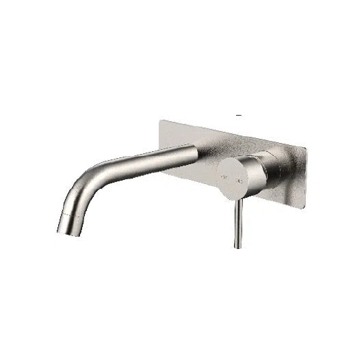 Millennium Wall Basin Mixer Pin Down With Plate - Brushed Nickel