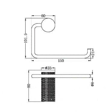 Accessories Nero Nero Opal Toilet Roll Holder