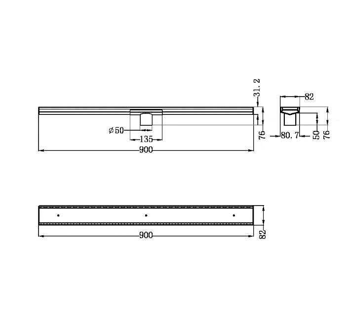 Nero Tile Insert V Channel Floor Grate Outlet With Hole Saw