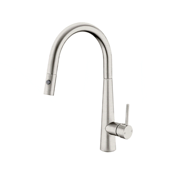Pull Out Tap Nero Nero Dolce Pull Out Sink Mixer With Vegie Spray Function Brushed Nickel