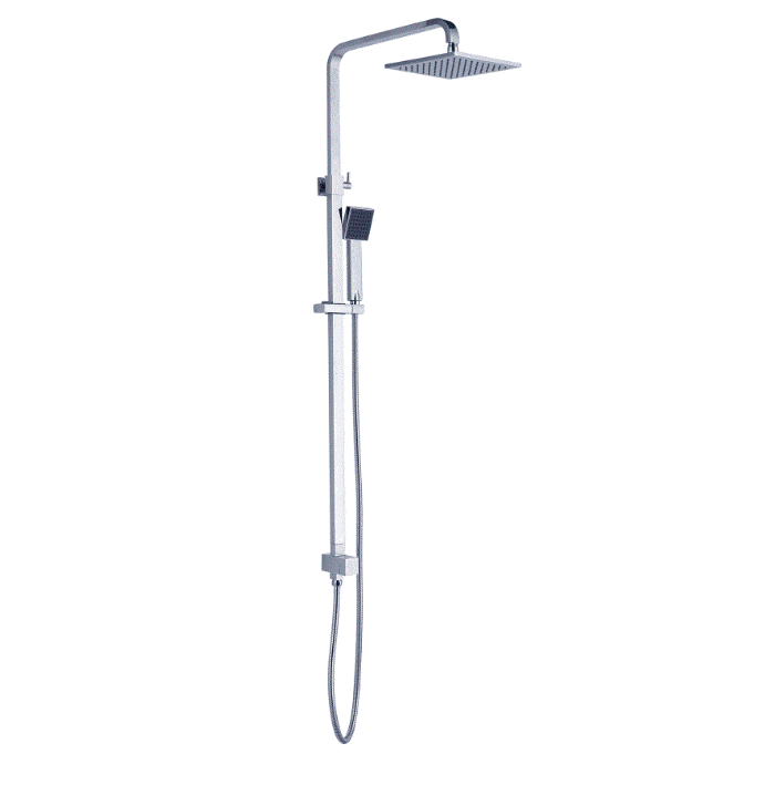 Rail Showers Nero Nero Vibe Square Shower Set Bottom Inlet Chrome