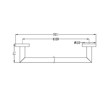 Nero Dolce Single Towel Rail