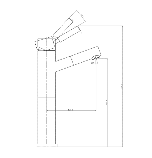 Nero Dolce Tall Basin Mixer Angle Spout
