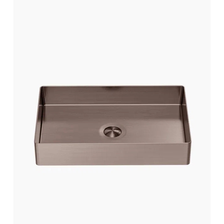 Nero Rectangle Stainless Steel Basin Brushed Bronze