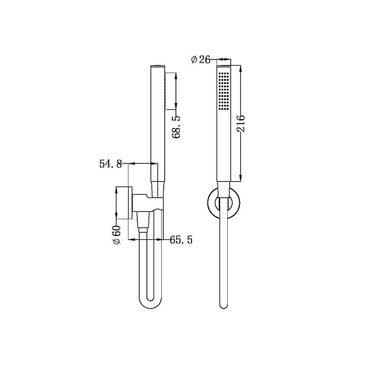 Nero Round Shower Bracket Brushed Nickel