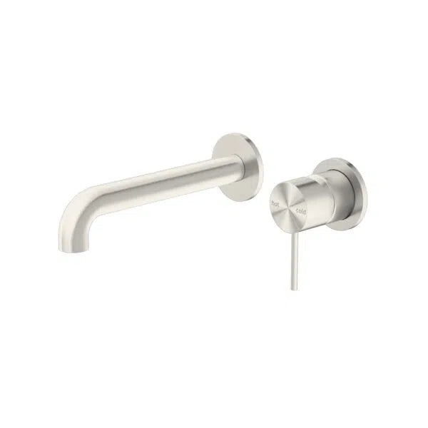 Nero Mecca Wall Basin/Bath Mixer Separate Back Plate 160mm Spout