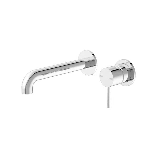 Nero Mecca Wall Basin/Bath Mixer Separate Back Plate 160mm Spout