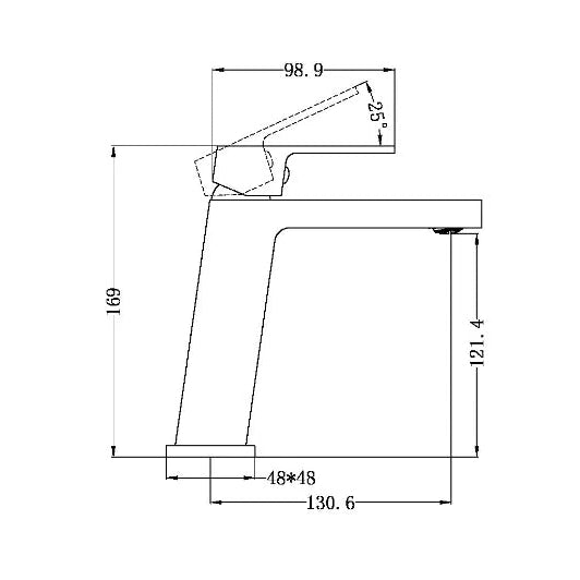 Nero Celia Basin Mixer Angle Spout Brushed Nickel