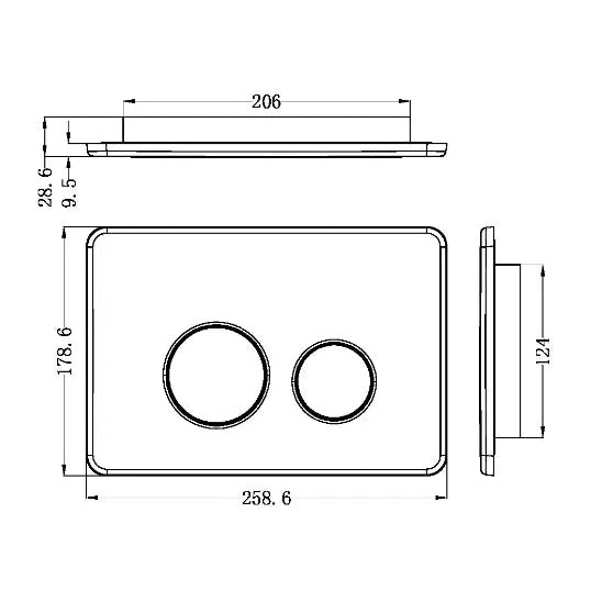 Nero In Wall Toilet Push Plate Graphite