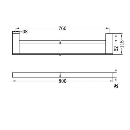 Nero Celia Double Towel Rail