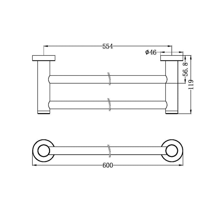 Nero Classic/Dolce Double Towel Rail