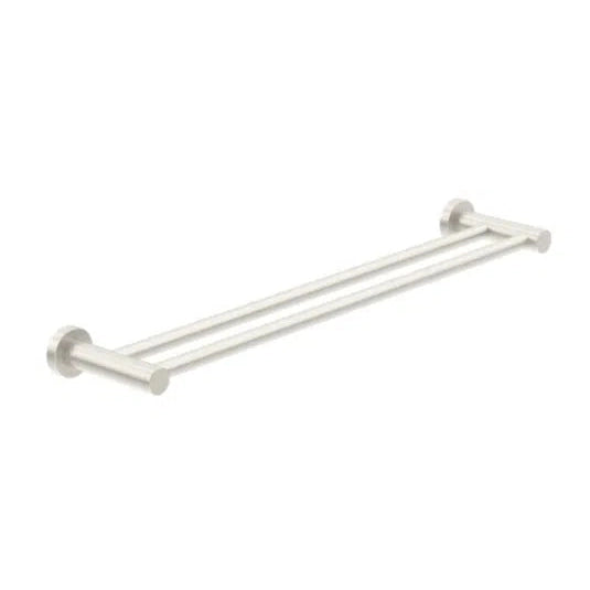 Nero Classic/Dolce Double Towel Rail 800mm Brushed Nickel