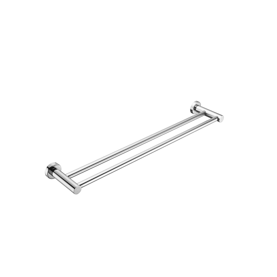 Double Towel Rail Nero Tapware Nero Mecca Double Towel Rail Chrome / 600mm