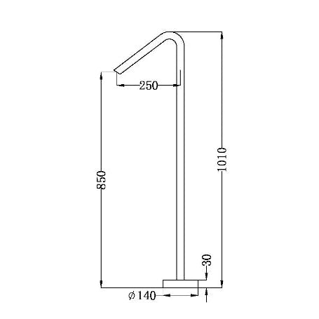 Nero Mecca Floor Standing Bath Spout Only